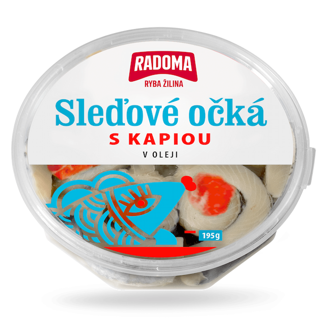 Sleďové očká v oleji s kapiou 195g
