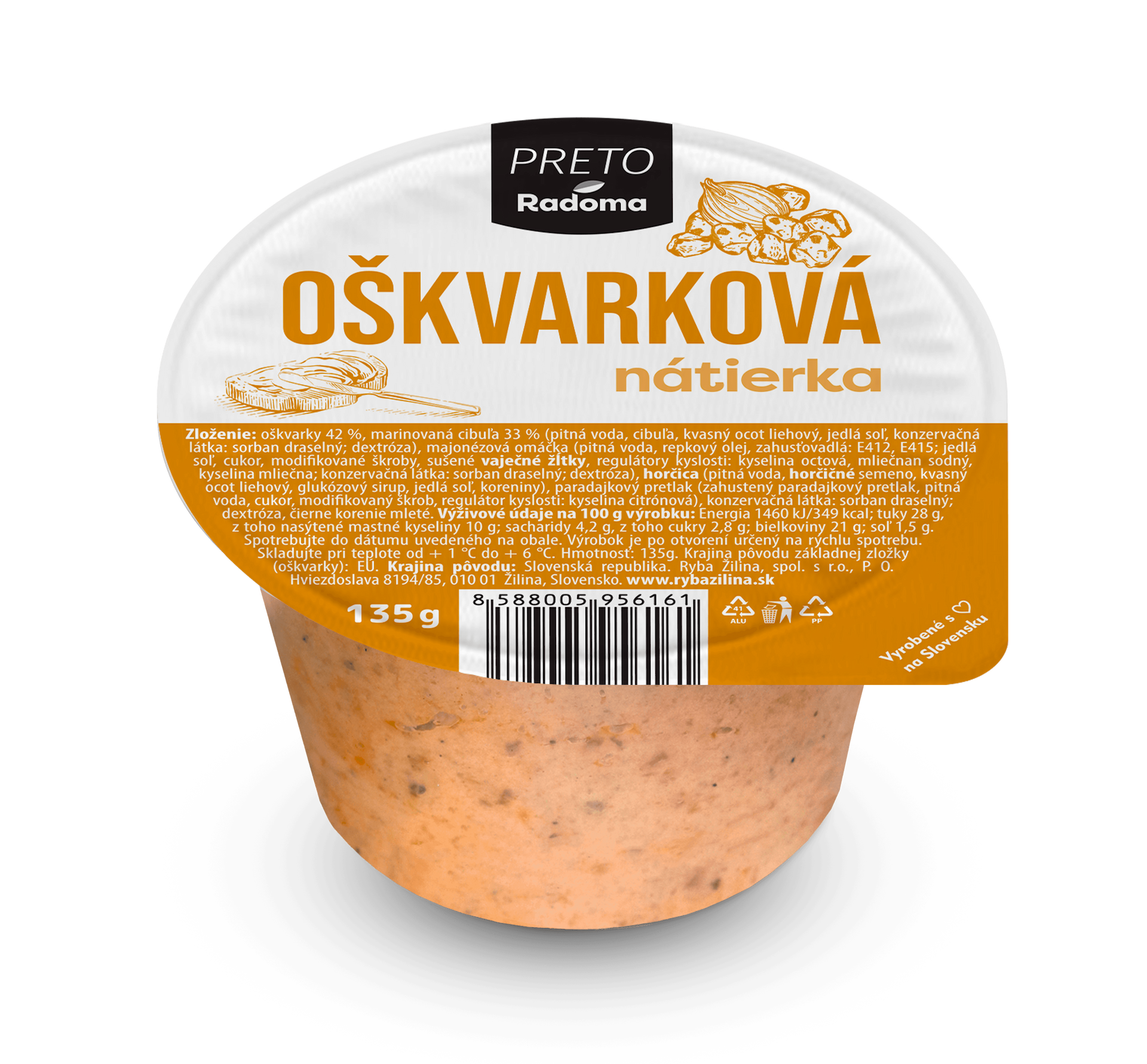 Oškvarková nátierka 135g 