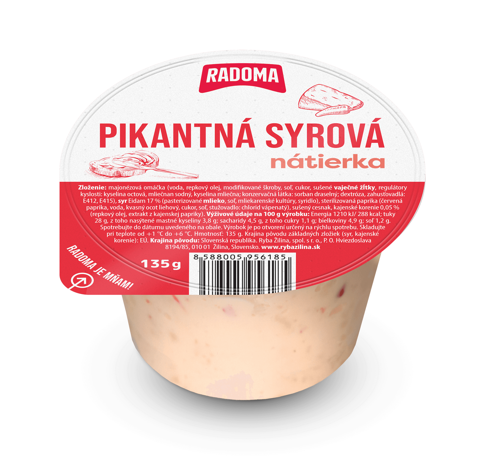 Pikantná syrová nátierka 135g