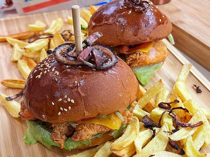 Radov's burger with chicken strips THAT'S why Radom